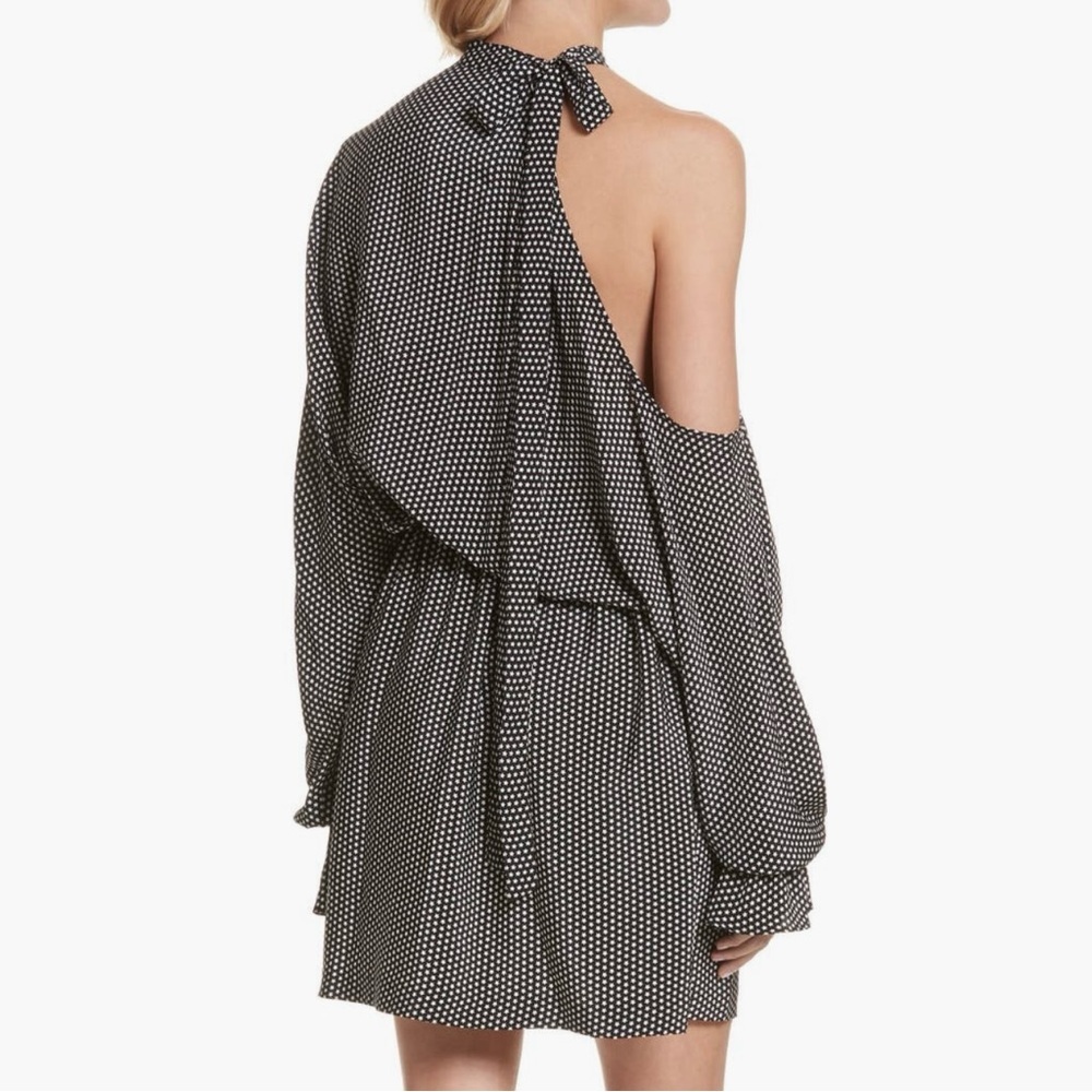 Robert Rodriguez Star Print Cold Shoulder Silk Dress, Small - Picture 5 of 15